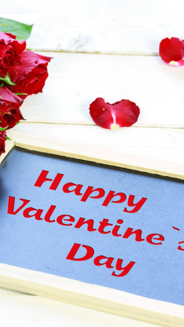 Happy Valentines Day with Roses wallpaper 360x640