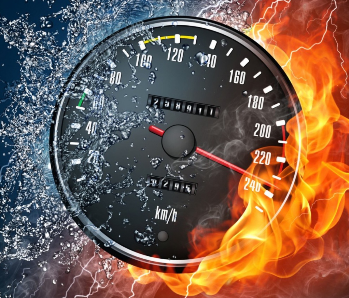 Das Fire Speedometer Wallpaper 1200x1024