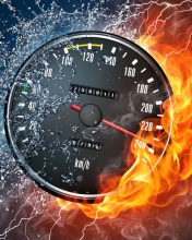 Fondo de pantalla Fire Speedometer 176x220