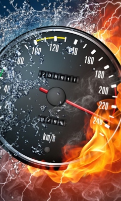 Das Fire Speedometer Wallpaper 240x400