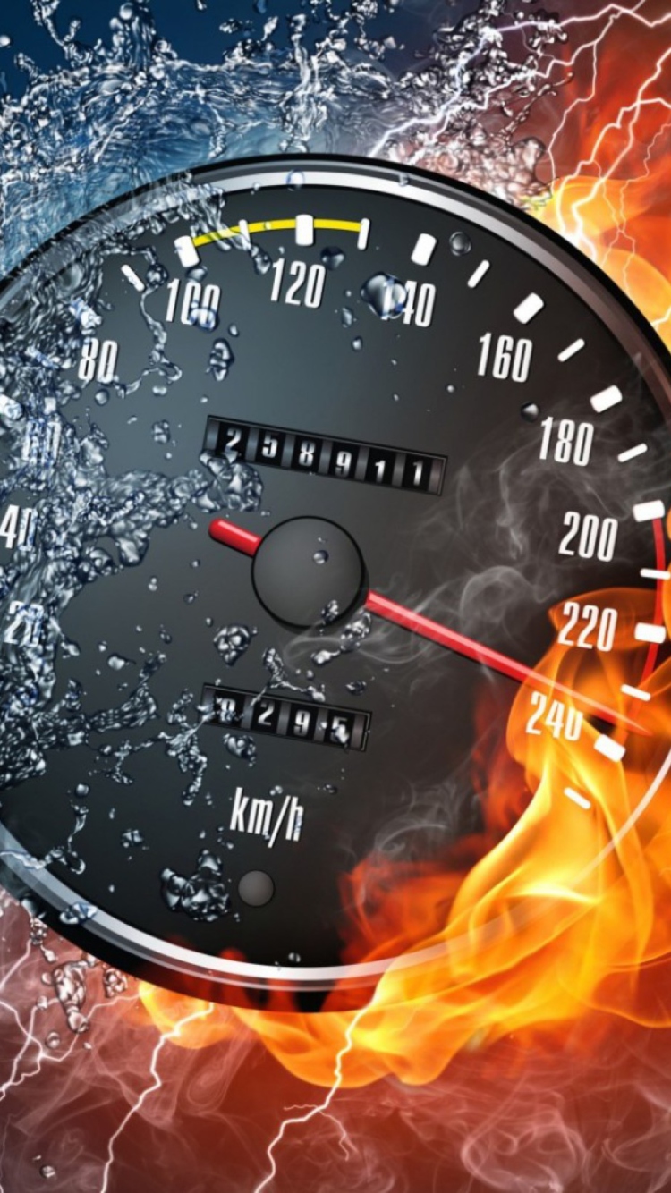 Обои Fire Speedometer 750x1334