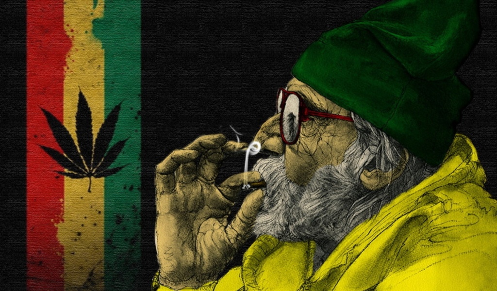 Das Rastafari and Smoke Weeds Wallpaper 1024x600