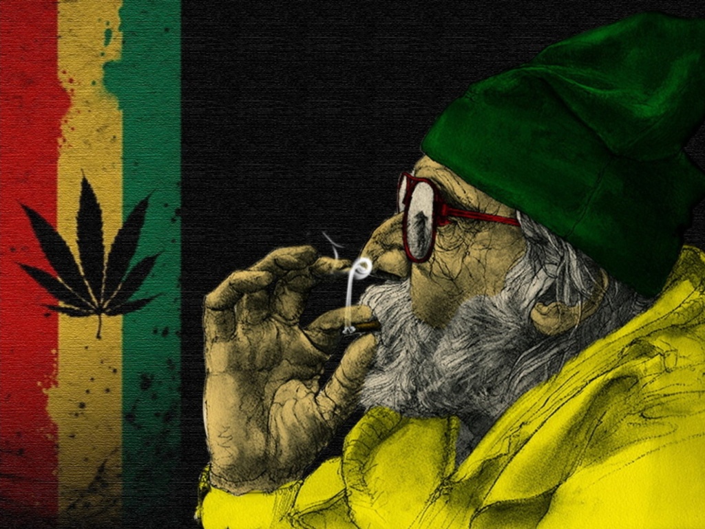 Fondo de pantalla Rastafari and Smoke Weeds 1024x768