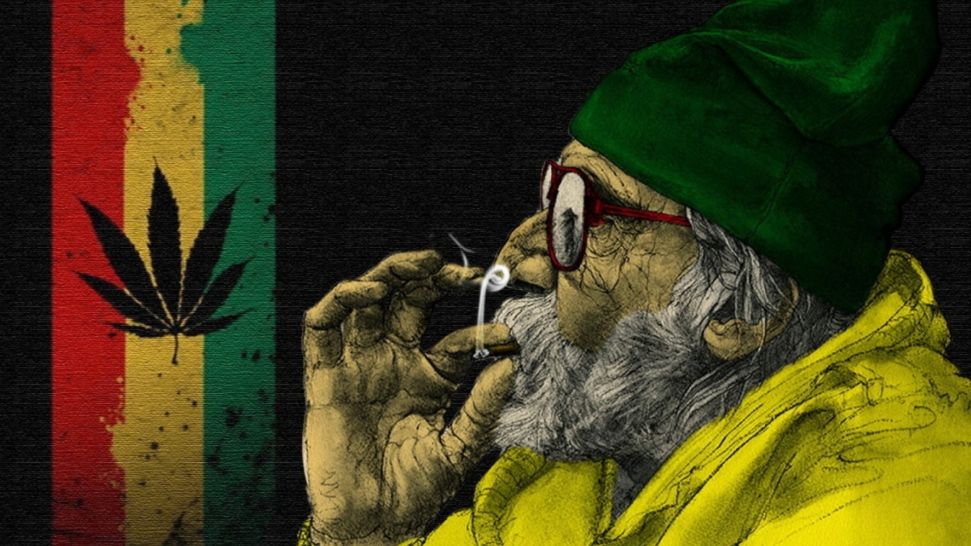 Sfondi Rastafari and Smoke Weeds 1366x768