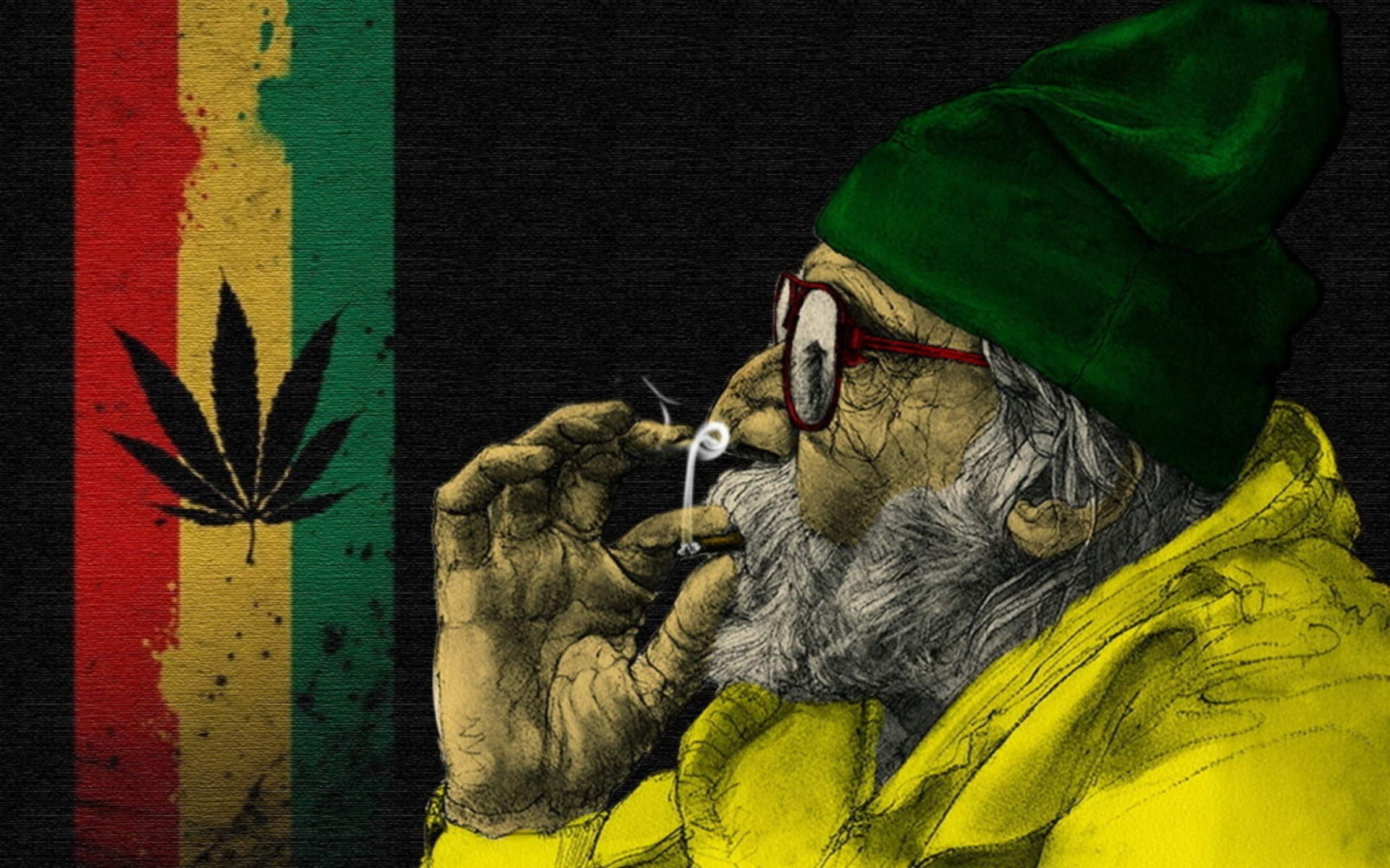 Fondo de pantalla Rastafari and Smoke Weeds 1920x1200