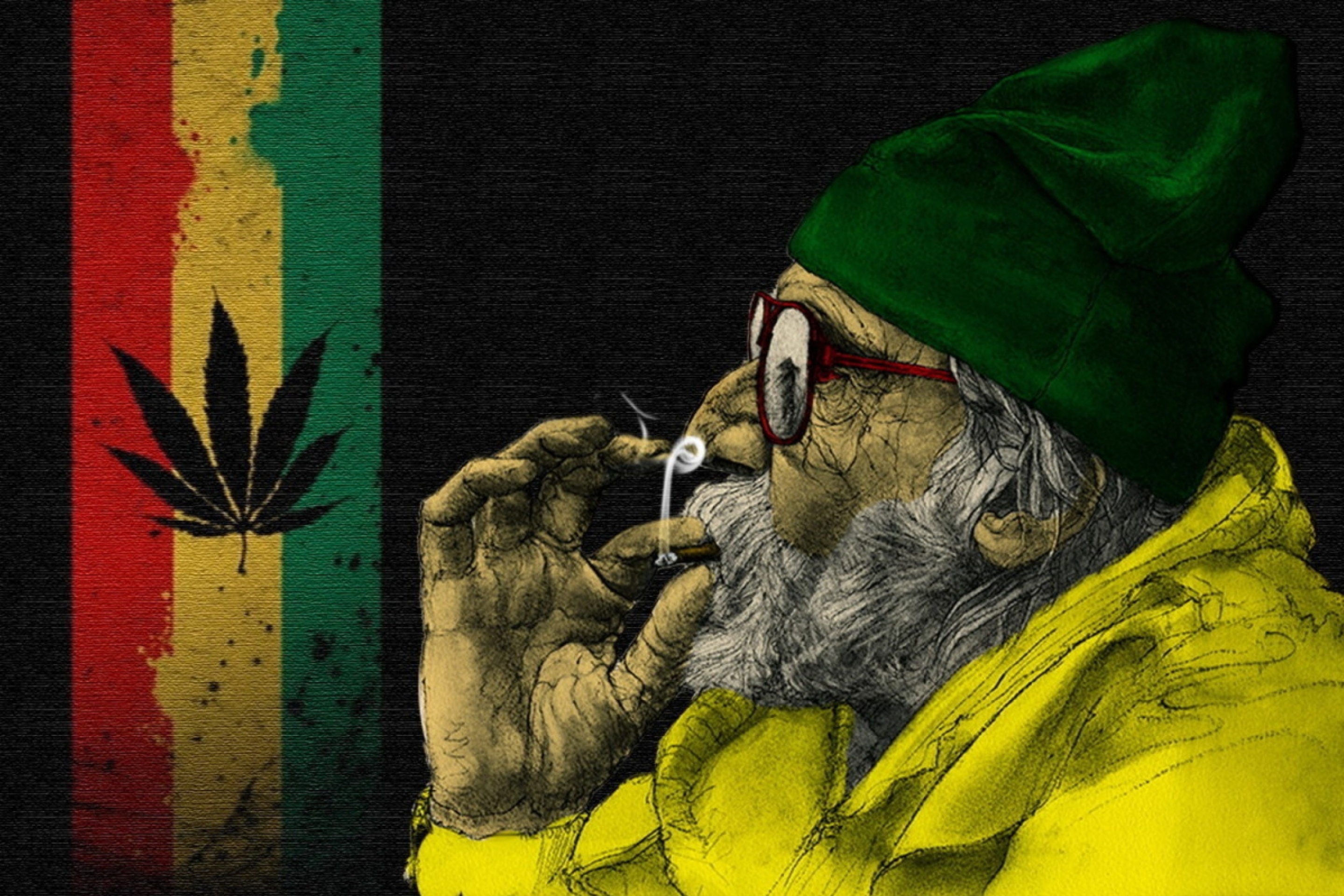 Screenshot №1 pro téma Rastafari and Smoke Weeds 2880x1920