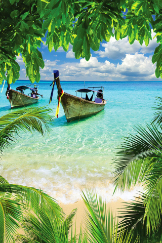 Fondo de pantalla Tropical Beach In Curacao 320x480