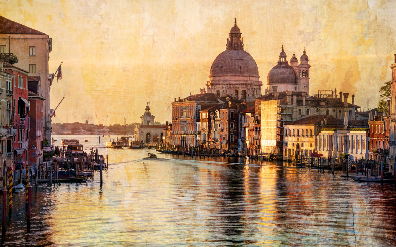 Das Venice Grand Canal Art Wallpaper 1280x800