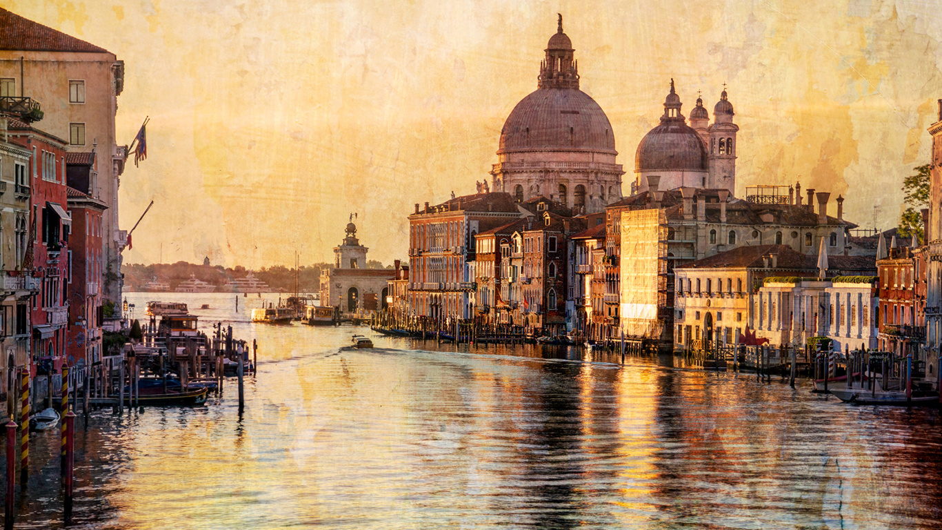 Screenshot №1 pro téma Venice Grand Canal Art 1366x768