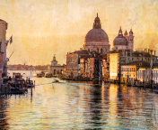 Das Venice Grand Canal Art Wallpaper 176x144