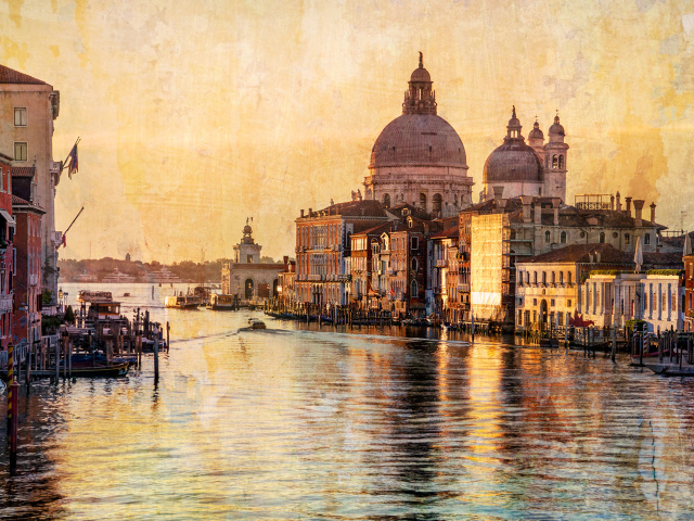 Das Venice Grand Canal Art Wallpaper 640x480