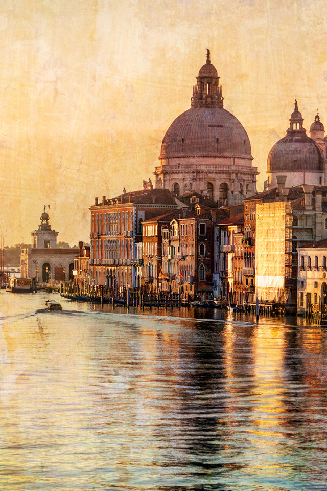 Das Venice Grand Canal Art Wallpaper 640x960