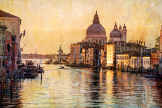 Free Venice Grand Canal Art Picture for Android, iPhone and iPad