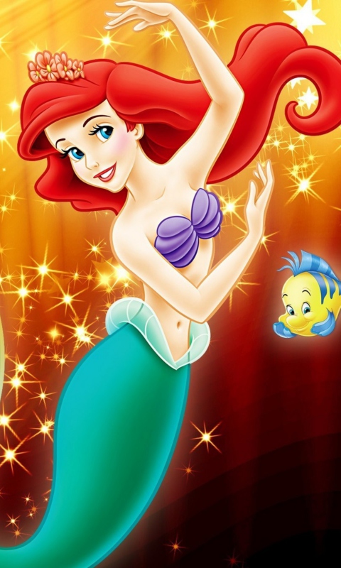 Fondo de pantalla Little Mermaid Walt Disney 480x800