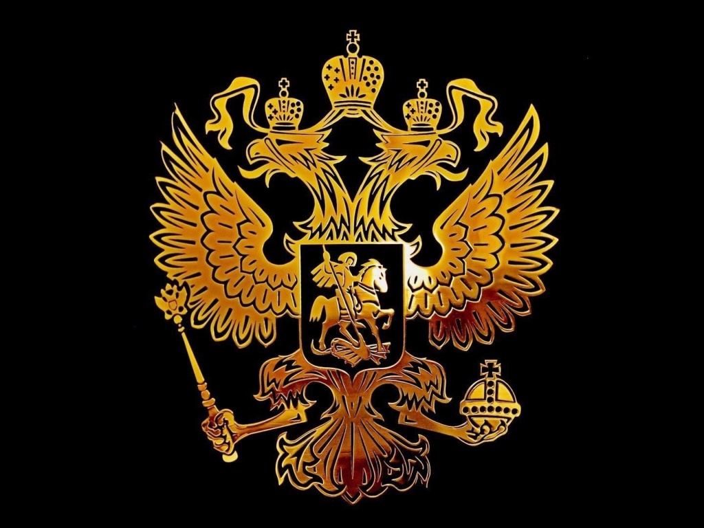 Sfondi Russian coat of arms golden 1024x768