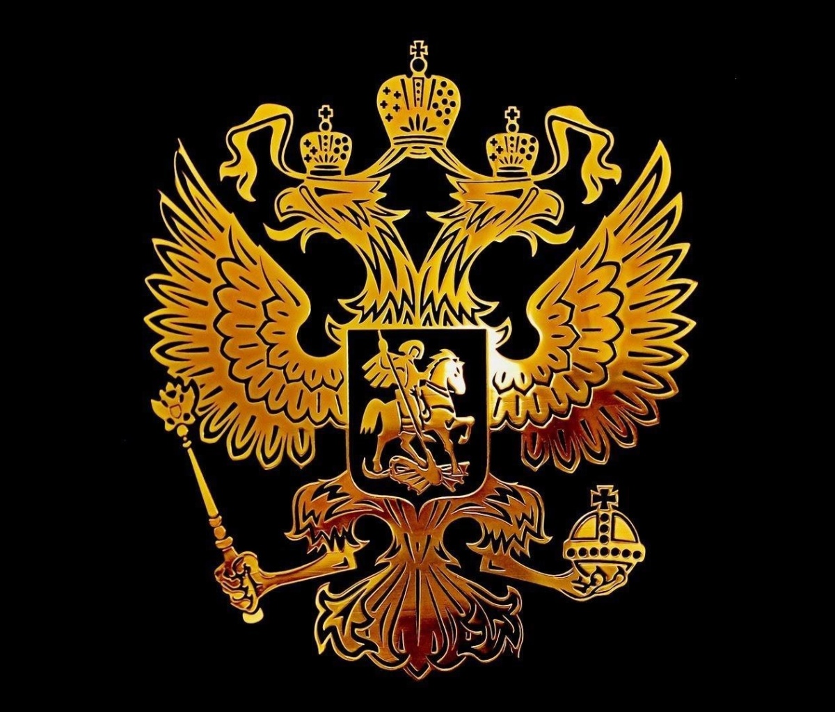 Russian coat of arms golden wallpaper 1200x1024