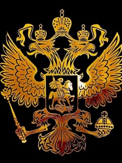 Обои Russian coat of arms golden 240x320