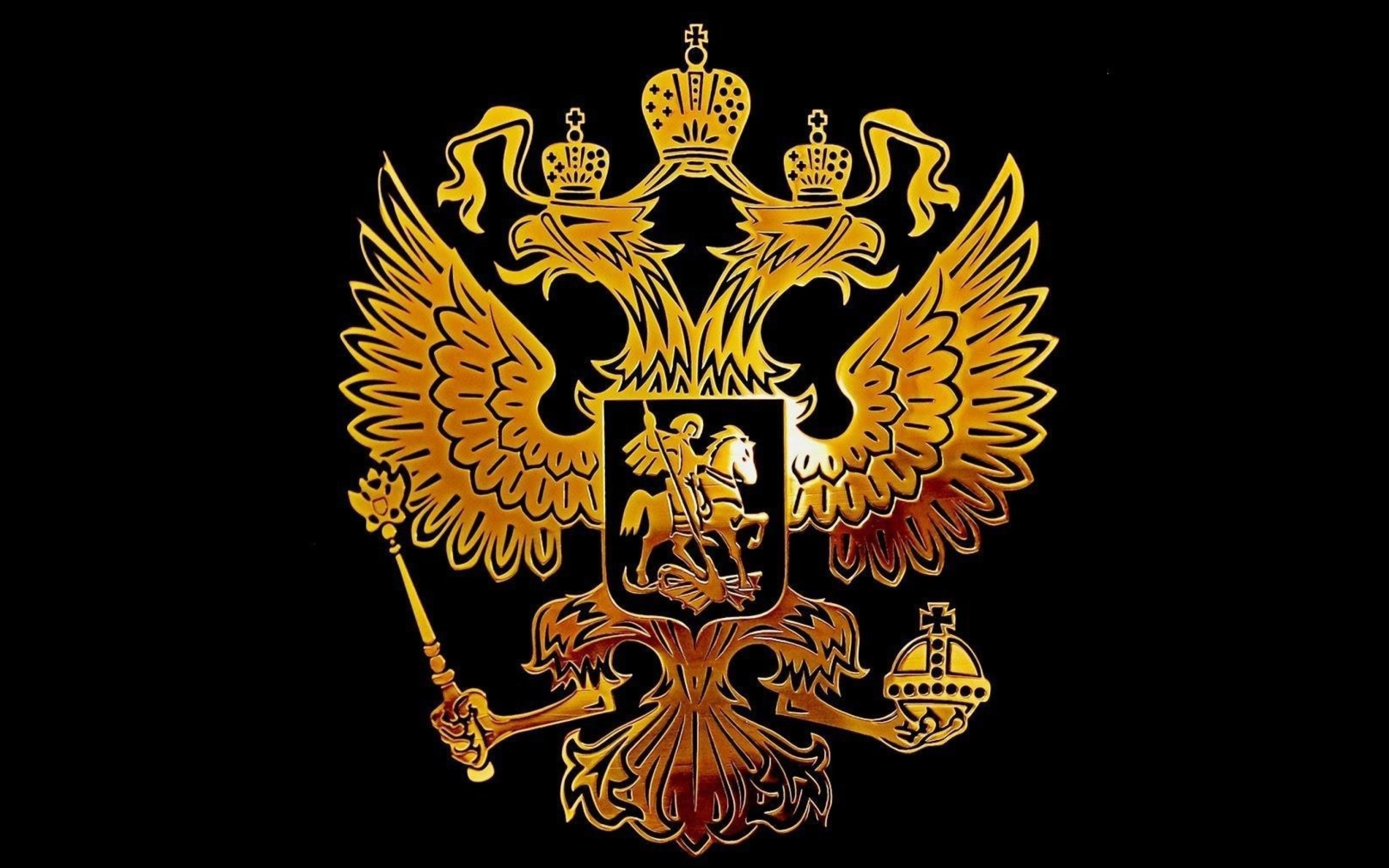 Sfondi Russian coat of arms golden 2560x1600