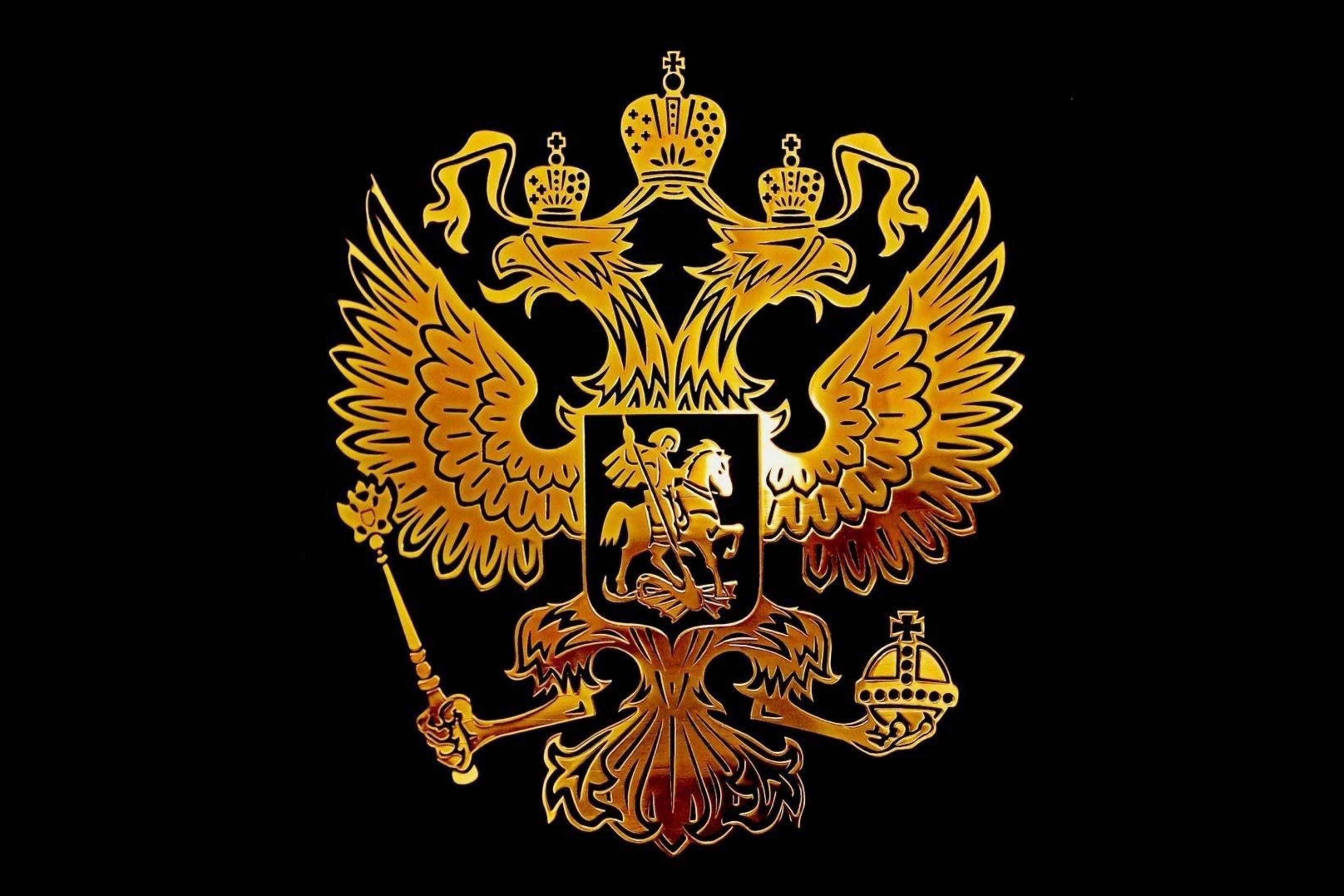 Das Russian coat of arms golden Wallpaper 2880x1920