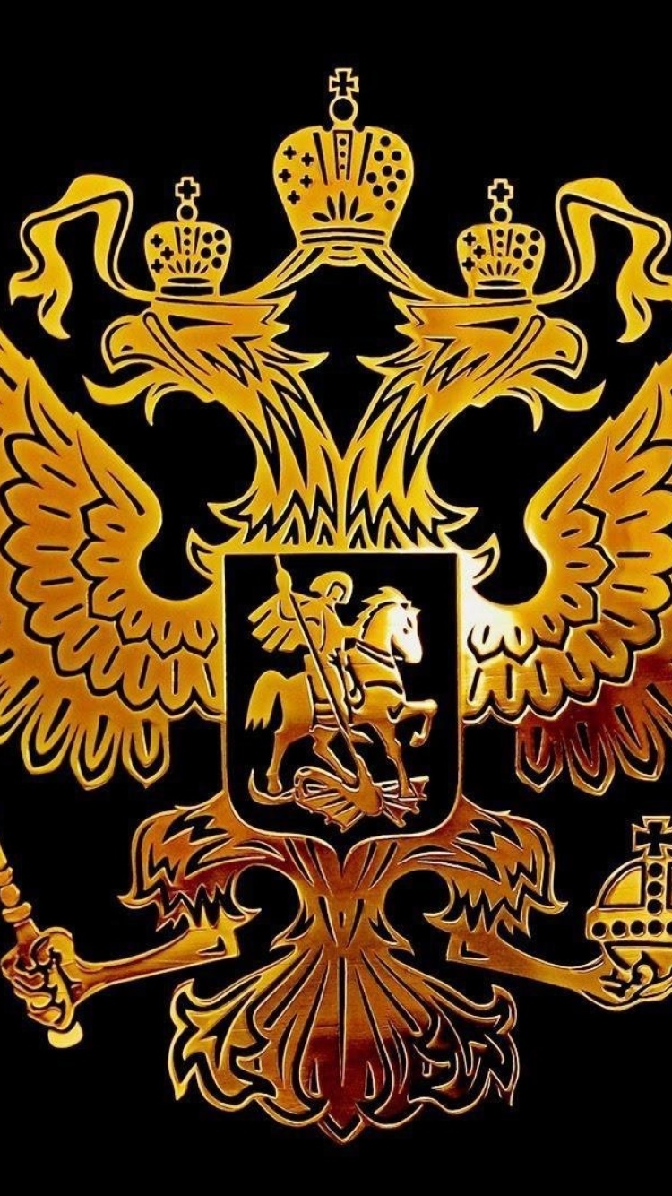 Das Russian coat of arms golden Wallpaper 750x1334