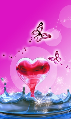 Screenshot №1 pro téma 3D Heart In Water 240x400