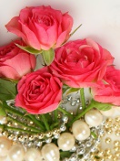 Necklace and Roses Bouquet wallpaper 132x176