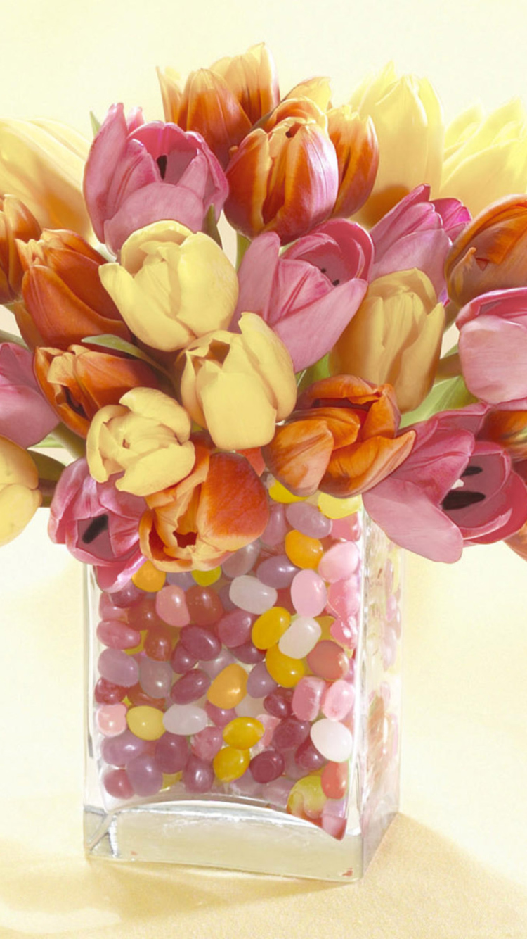 Обои Tulip Wedding Bouquets 750x1334