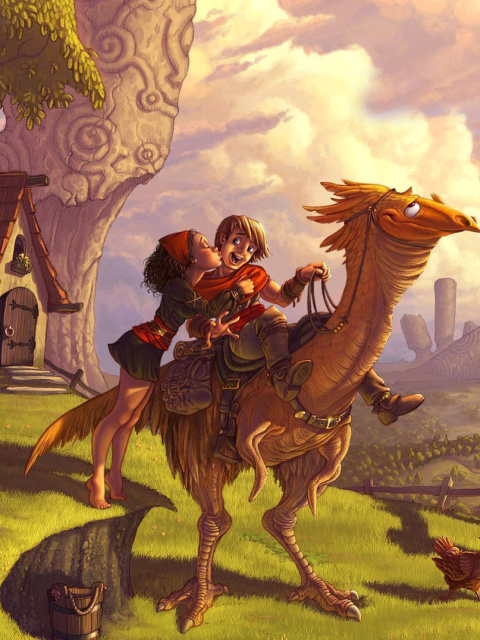 Das Dragon Riders Wallpaper 480x640
