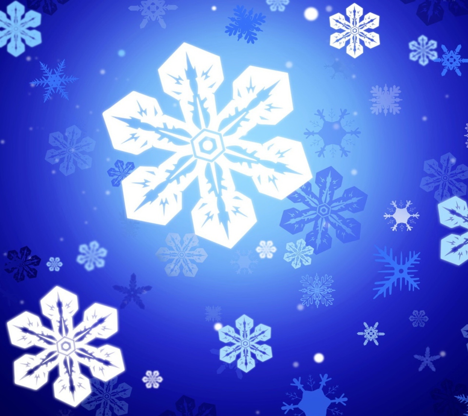 Das New Year Snowflakes Wallpaper 960x854