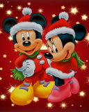 Das Mickey And Mini Mouse Christmas Time Wallpaper 128x160