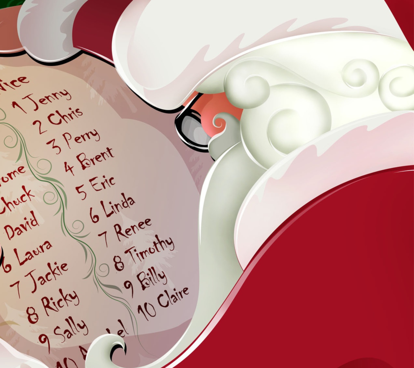 Das Santa Claus Christmas List Wallpaper 1440x1280