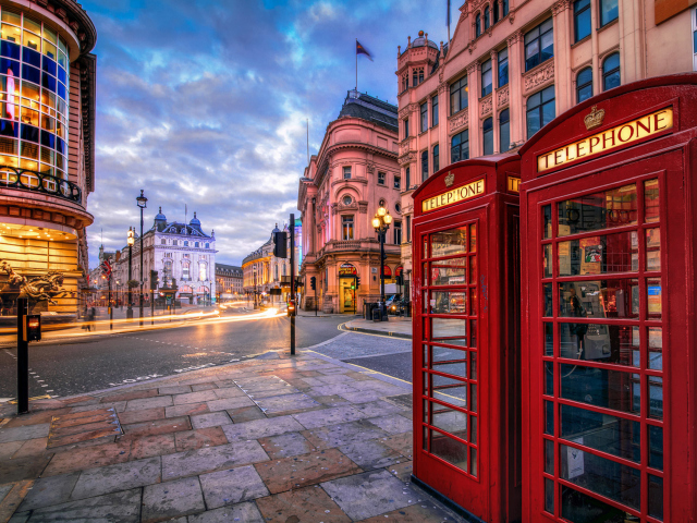 Das London Phone Booths Wallpaper 640x480