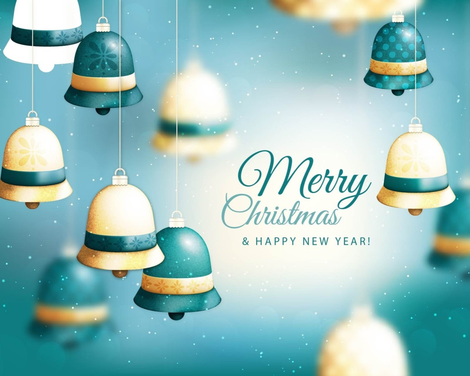 Das Merry Christmas Bells Wallpaper 1600x1280