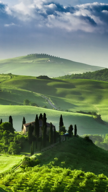 Fondo de pantalla San Quirico d'Orcia, Tuscany, Italy 360x640