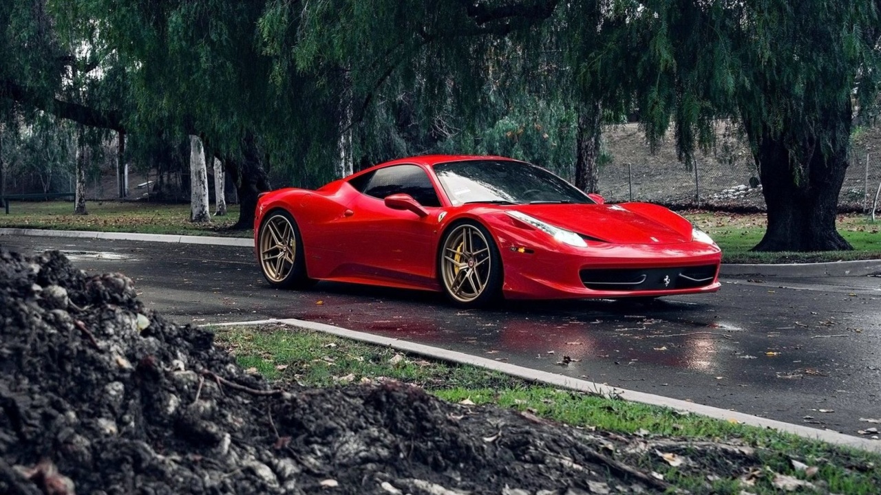 Das Ferrari Enzo after Rain Wallpaper 1280x720