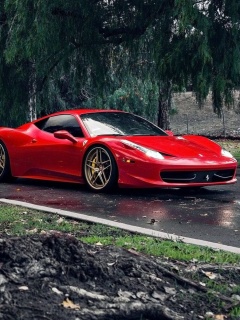 Das Ferrari Enzo after Rain Wallpaper 240x320