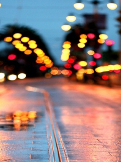 Screenshot №1 pro téma City Lights After Rain 240x320