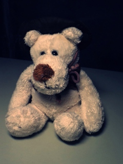 Sad Teddy Bear Sitting Alone wallpaper 240x320