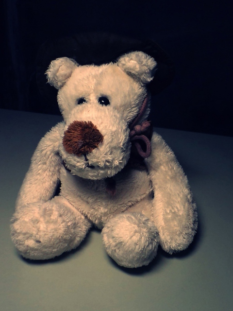 Das Sad Teddy Bear Sitting Alone Wallpaper 480x640