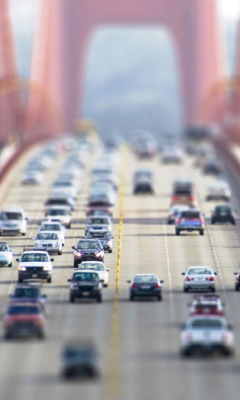 Cars On Bridge wallpaper 240x400