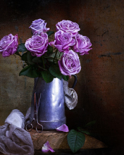 Fondo de pantalla Purple Roses Bouquet 176x220
