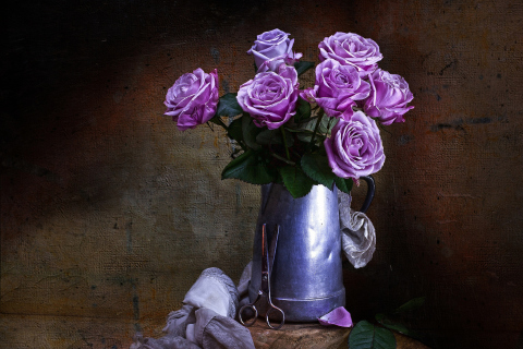 Screenshot №1 pro téma Purple Roses Bouquet 480x320