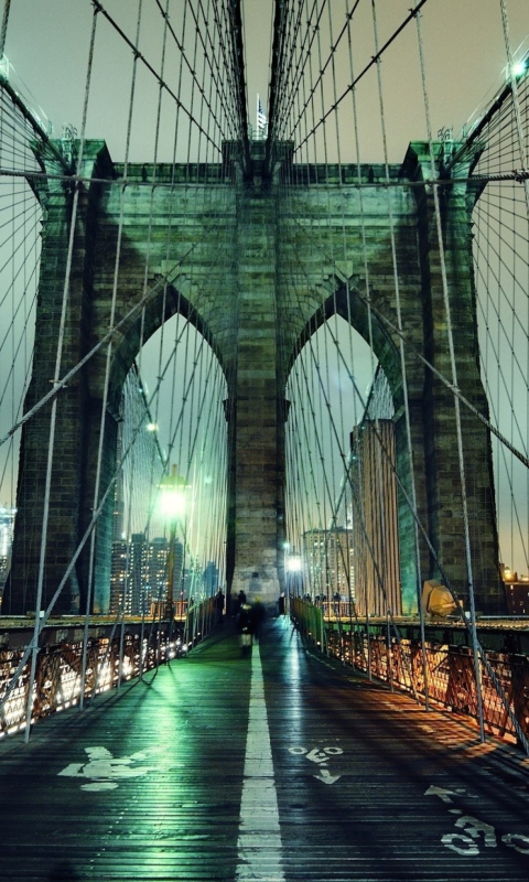 Sfondi Brooklyn Bridge At Night 480x800