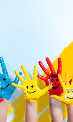 Fondo de pantalla Painted Kids Hands 240x400