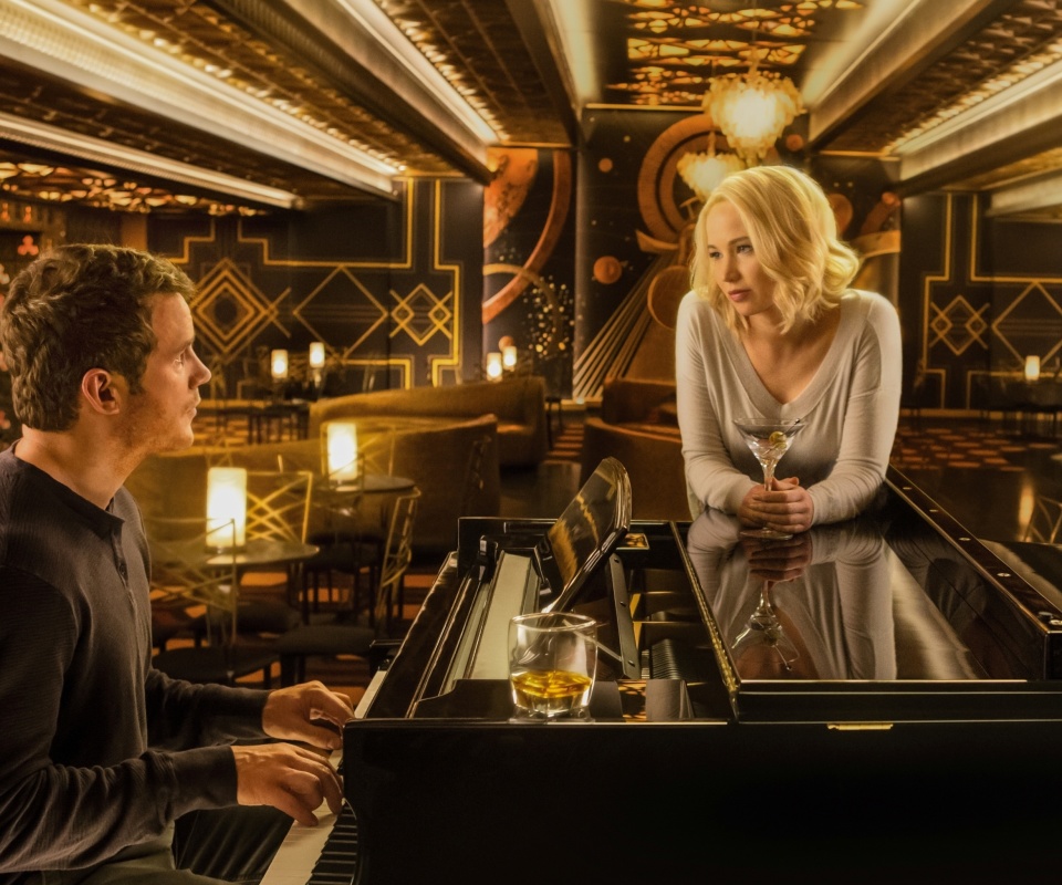 Jennifer Lawrence and Chris Pratt in Passengers Film wallpaper 960x800