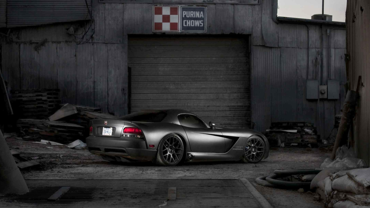 Sfondi Black Dodge Viper 1280x720