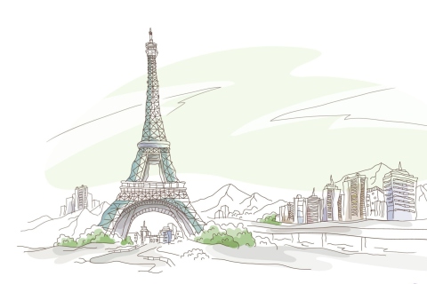 Fondo de pantalla Drawing Of Eiffel Tower 480x320