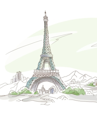 Drawing Of Eiffel Tower - Obrázkek zdarma pro iPhone 5S