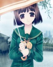 Das Anime Girl in Rain Wallpaper 176x220