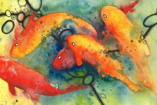 Painting Koi Water Color - Obrázkek zdarma pro 1280x960